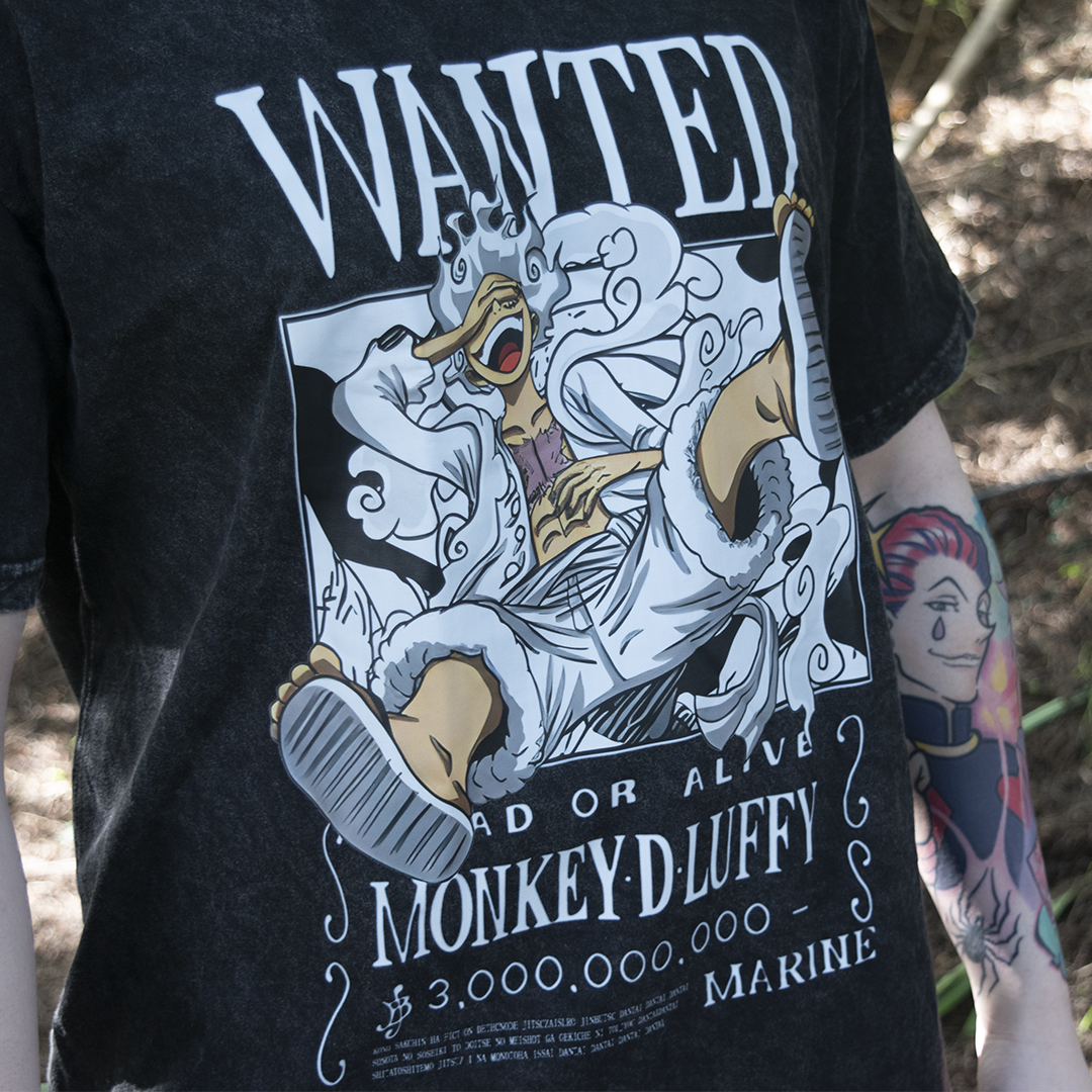 Polera Oversize Anime - Luffy Gear 5 – "WANTED" ⚓️🔥